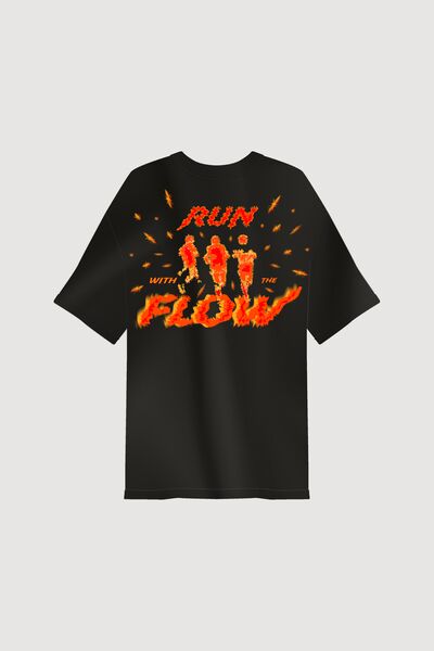 Run with the Flow Tee Black alternate view