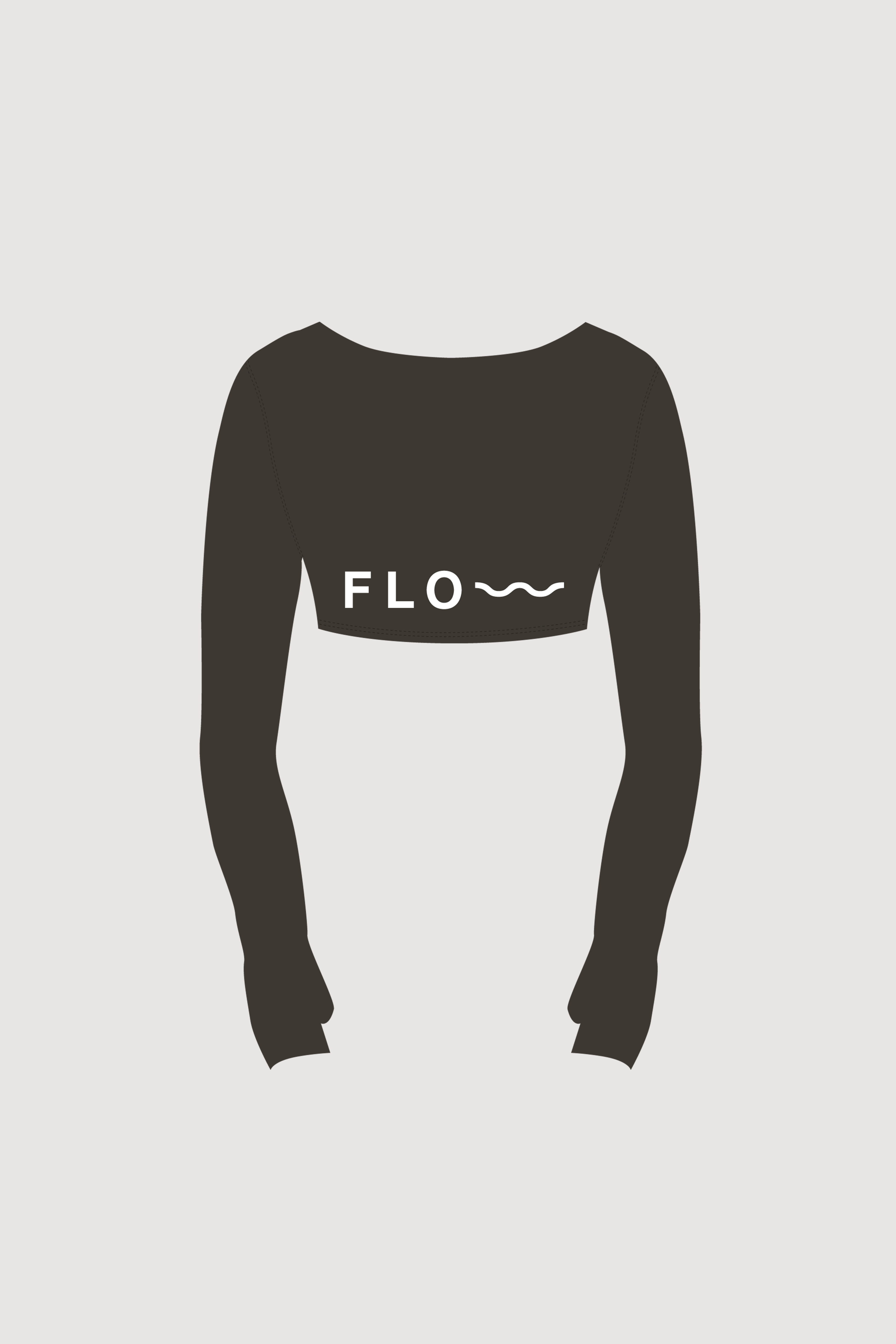 Long Sleeve Crop Top Brown alternate view