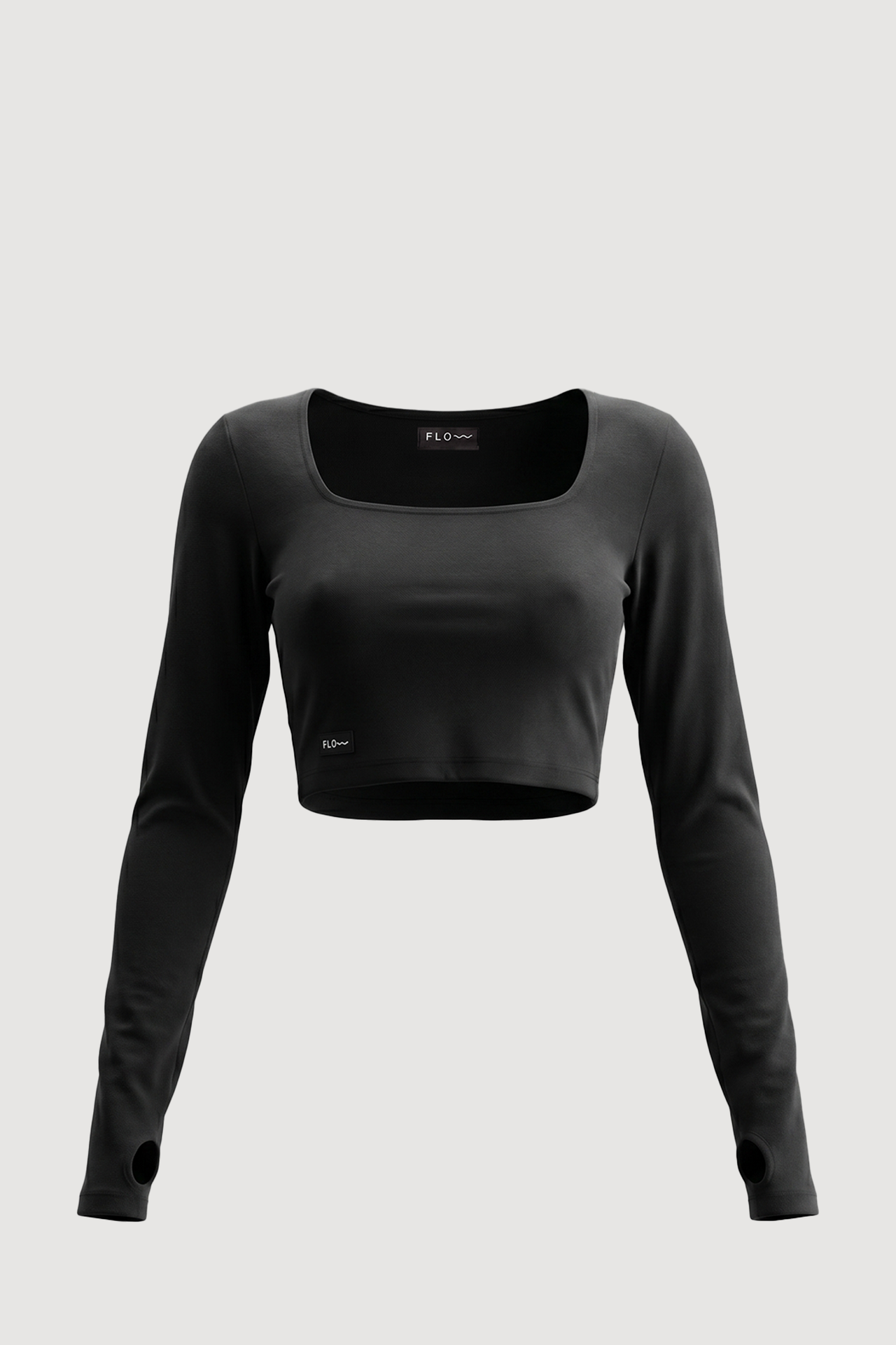 Long Sleeve Crop Top Black