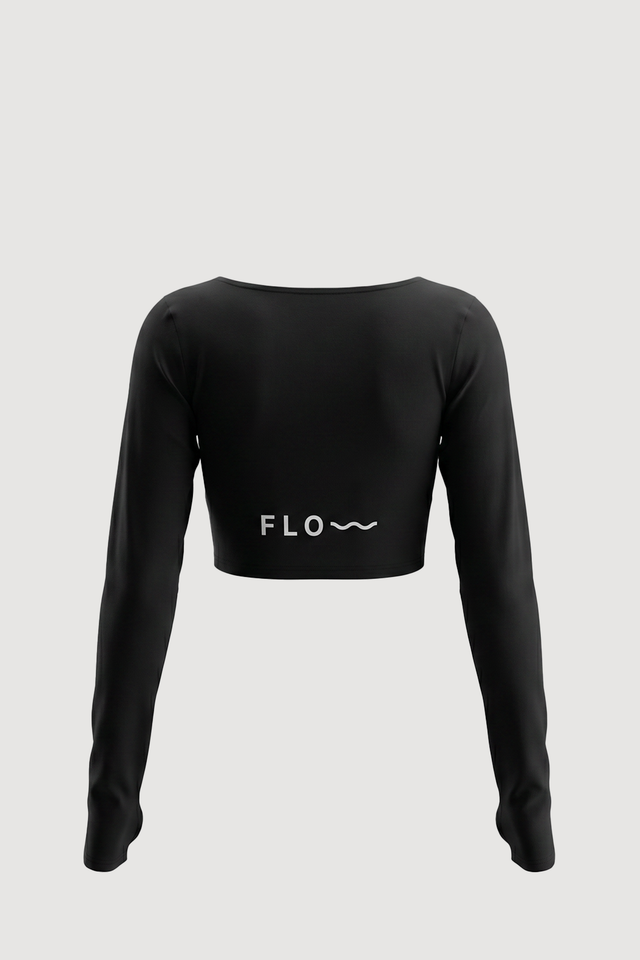 Long Sleeve Crop Top Black alternate view