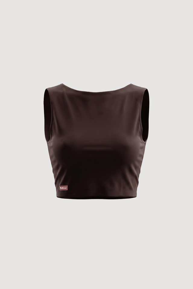 Back Crop Top brown