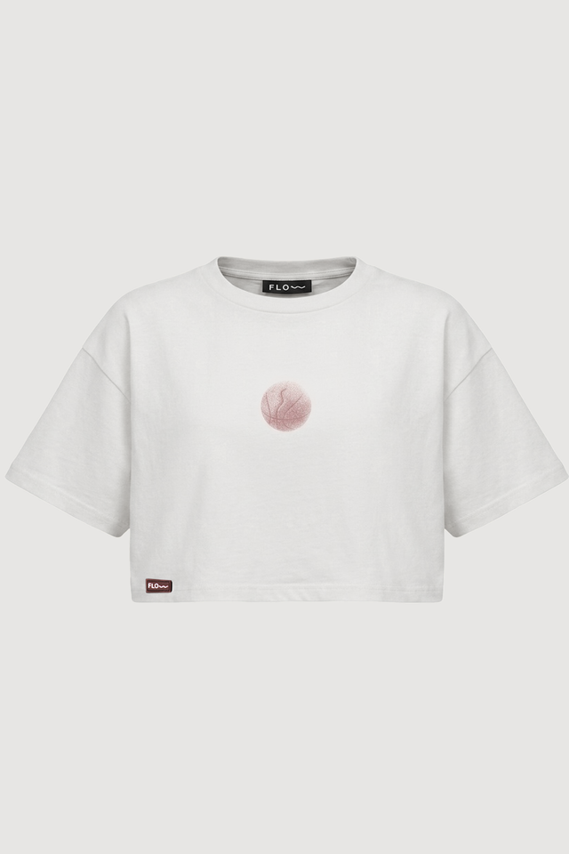 Basketball Crop Top Off White