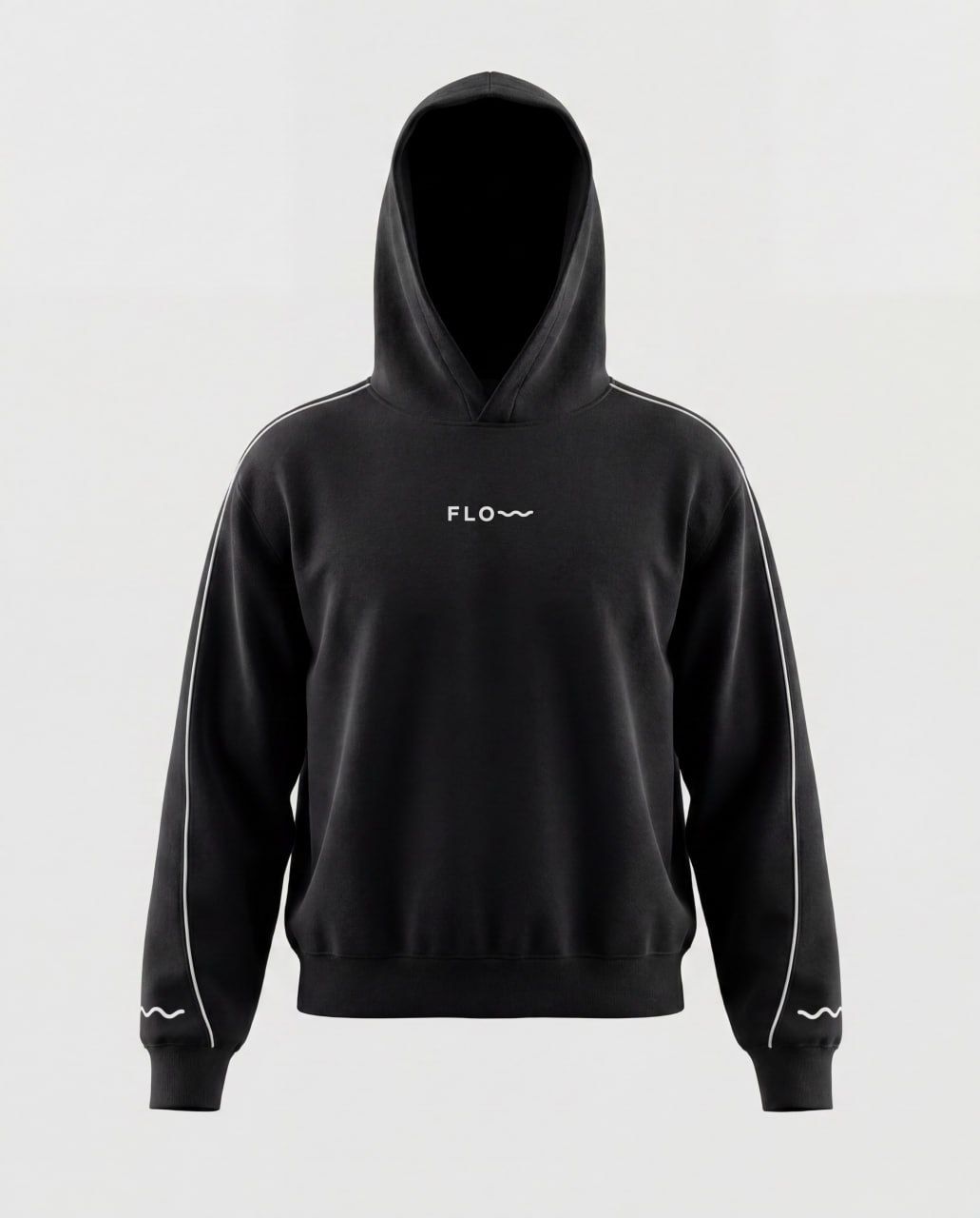 Wave Hoodie Black