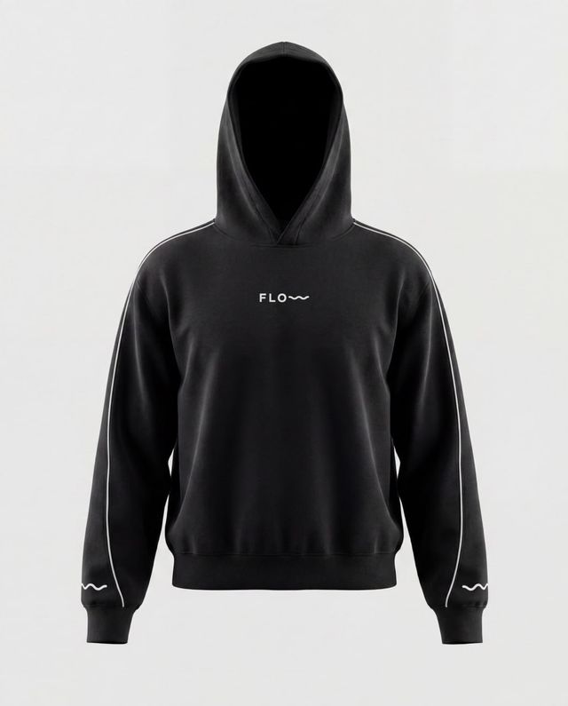 Wave Hoodie Black
