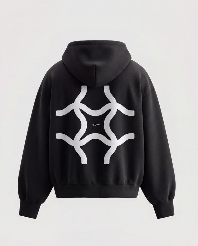 Wave Hoodie Black alternate view